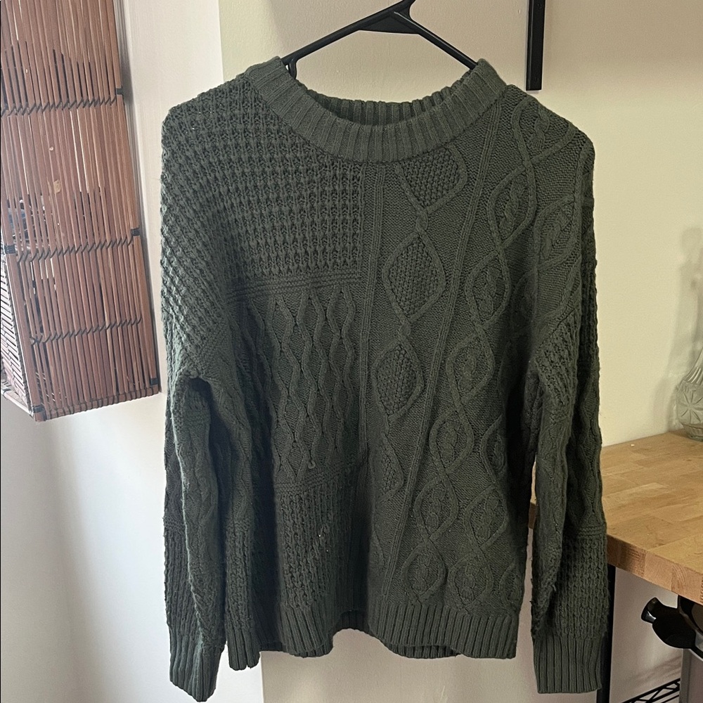 Green Cable Knit Sweater